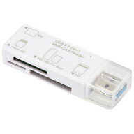 オーム電機 PC-SCRWU303-W USB Type-Aコネクタ接続 microSDカードリーダー (主要49メディア/USB3.2Gen1/…
