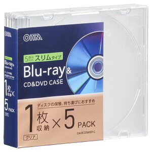 OHM DVD�EBlu-ray �f�B�X�N�P�[�X OA-RCD5M5P-C �N���A 5�p�b�N OHM ELECTRIC �I�[���d�@ �u���[���C �f�B�X�N���[ �P�[�X �ۊ� �����^�� �v���X�`�b�N