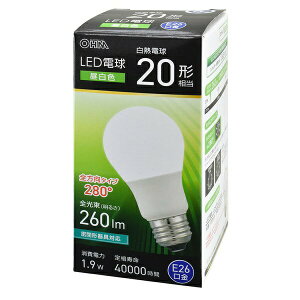 �y5�Z�b�g�z �I�[���d�@ LDA2N-GAG59 LED�d�� (20�`����/�����F/260 lm/1.9W/E26/Ra83/�S�����z��280°/���`���Ή�)