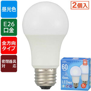 �I�[���d�@ LDA8D-G AG6 2P LED�d�� (60�`����/870lm/�����F/E26/�S�����z��280°/7.6W/�����Ή�/2��) �����F �I�[��
