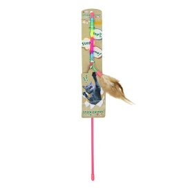 PetPro ペット用 猫じゃらし スティック ロング フェザー おもちゃ キャット 運動 ネコじゃらし 猫用品