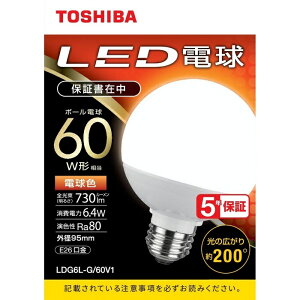 �y5�Z�b�g�z ���� LED�d�� �{�[�����` G95 E26 60W�` �d���F LDG6L-G/60V1