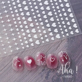 AHA［ LALONA ］ハートとキラキラシール ( 8種 ) ネイルシール/ジェルネイル/韓国スタイルシリーズ/簡単ネイルアート/セルフネイル