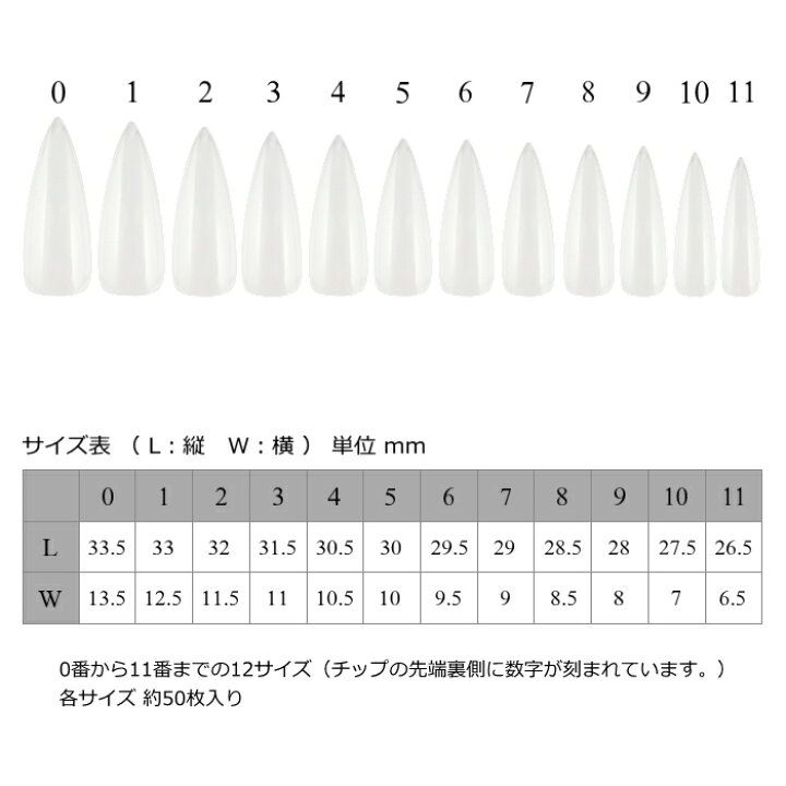 楽天市場】[ 業務用 ] ポイントロングチップ ( 600枚 ) ネイルチップ 