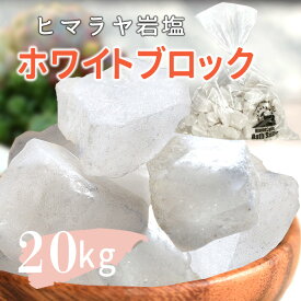 ＼マラソン限定PT5倍★20日20時〜26日1:59／ 【送料無料】 ヒマラヤ岩塩 業務用 バスソルト 入浴剤 ホワイト ブロック 20kg アロマストーン リラックス バスタイム ホワイトソルト ホワイト岩塩 自然派 まとめ買い