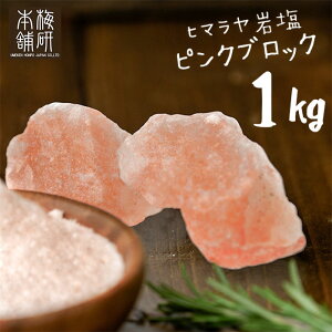 岩塩 ヒマラヤ岩塩 食用 ピンクソルト ブロック 1kg 【送料無料】 HACCP管理 BRC認証 ハラール認証 熱中症対策 ピンク岩塩 パキスタン 調味料 しお 熱中症 対策
