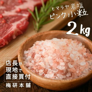 岩塩 ヒマラヤ岩塩 食用 ピンクソルト 小粒 2kg 約2-5mm 送料無料 岩塩 ミル ピンク岩塩 調味料 HACCP管理 BRC認証 ハラール認証 ピンク岩塩 調味料 肉 海鮮 しお ソルト 熱中症 対策