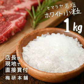 1000円ポッキリ 送料無料 岩塩 ヒマラヤ岩塩 食用 ホワイトソルト 小粒 1kg 約2-5mm 【送料無料】 ミル ホワイト岩塩 調味料 HACCP管理 BRC認証 熱中症対策 調味料 バーベキュー BBQ 肉 海鮮 熱中症 対策