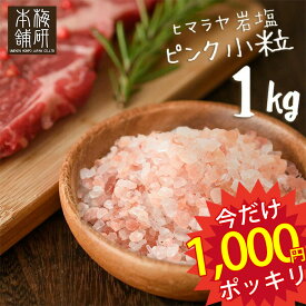 3袋購入で使えるクーポンで450円OFF 1袋あたり850円 ★ 【1000円ポッキリ】 岩塩 ヒマラヤ岩塩 食用 ピンクソルト 小粒 1kg 約2-5mm 【送料無料】 岩塩 ミル ピンク岩塩 調味料 HACCP管理 BRC認証 調味料 肉 天然塩 無添加 しお