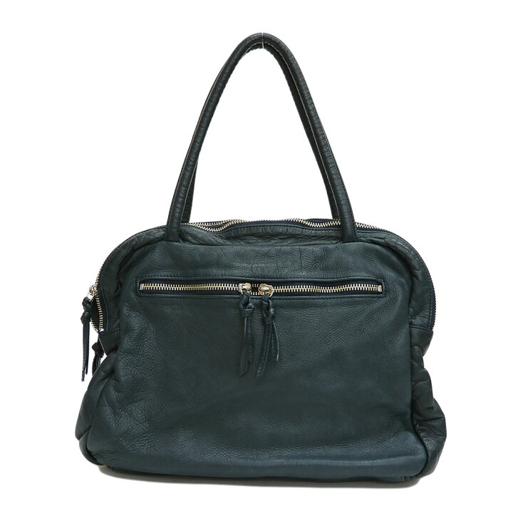 楽天市場】ワイズ レザーハンドバッグ 深青緑 スモール スクエア  