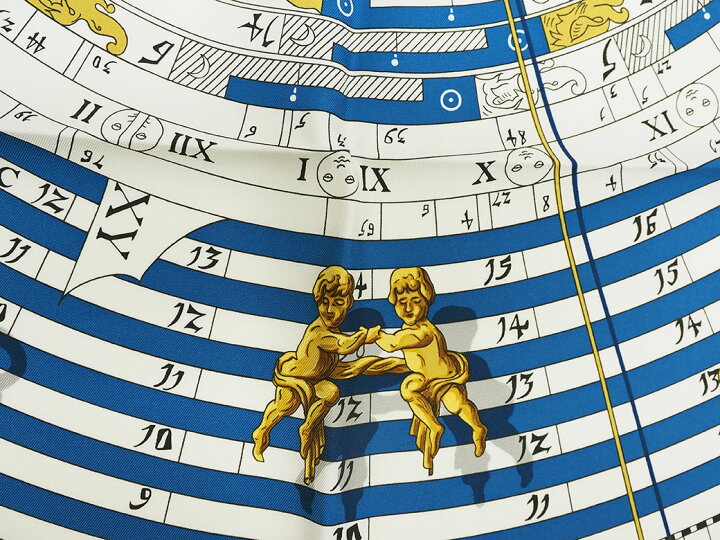 楽天市場】エルメス カレ90 スカーフ 占星術 ASTROLOGIE ブルー 