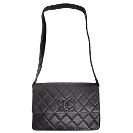 シャネル ラムスキン マトラッセショルダーバッグ デカマト ブラック ヴィンテージ 3番台 CHANEL【中古】