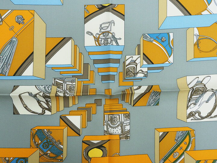 楽天市場】エルメス カレ90 スカーフ スプリング・スプリング ブルー  