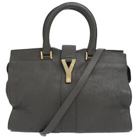 イヴサンローラン カバス シック ミニ 2WAYハンドバッグ グレー 400600 レザー レディース YSL YVES SAINT LAURENT【中古】