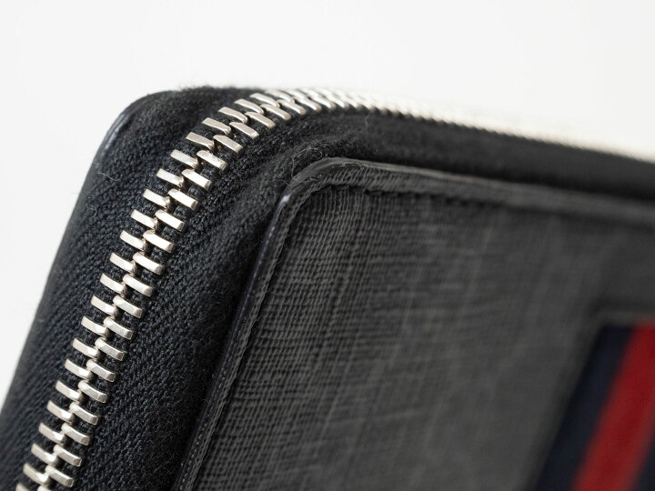 楽天市場】グッチ GGスプリーム ラウンドファスナー ニューウェブ 長  