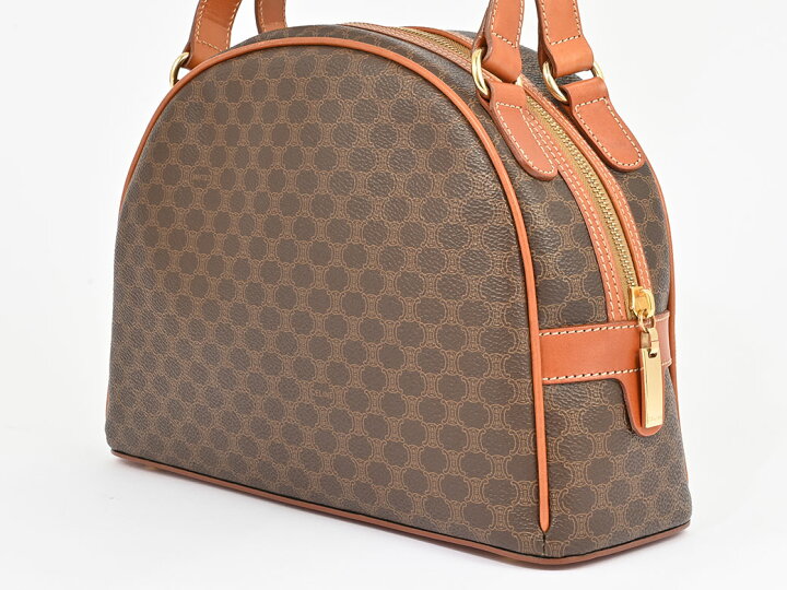 楽天市場】セリーヌ マカダム ハンドバッグ ブラウン レディース PVC  