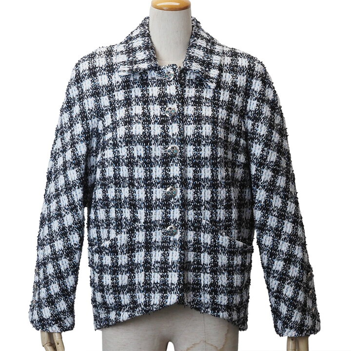 楽天市場】シャネル コットン ツイード ジャケット 服 ホワイト 