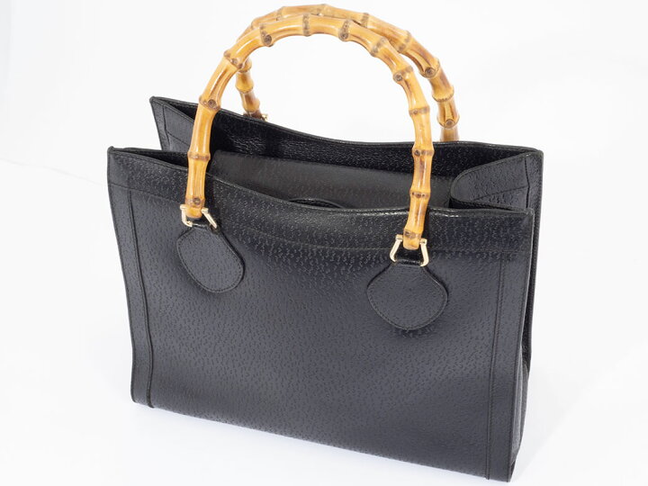 楽天市場】グッチ GUCCI トートバッグ バンブー レザー 黒 ブラック A4 