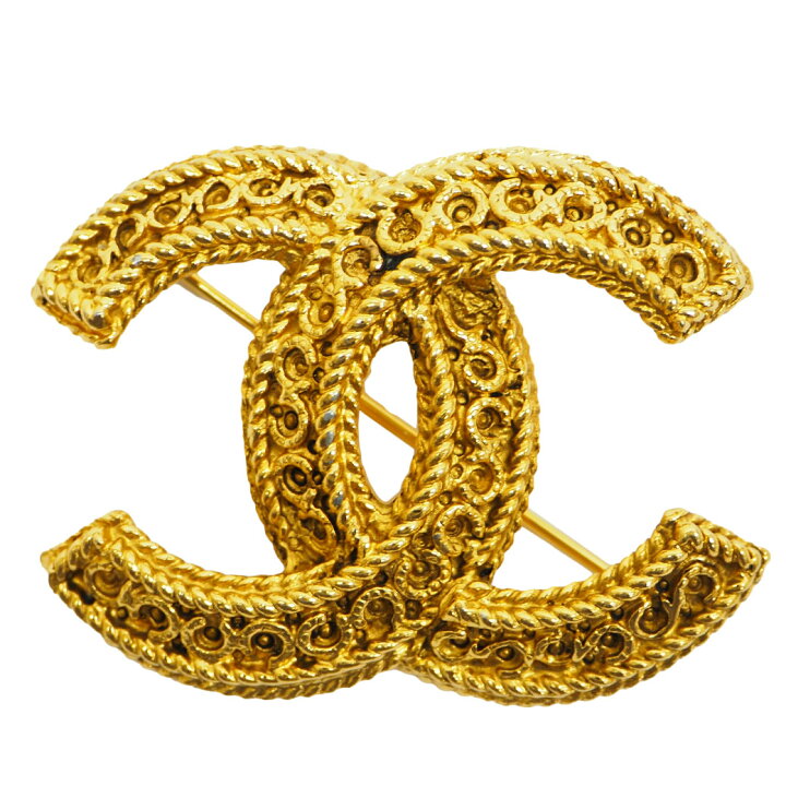 楽天市場】シャネル CHANEL ブローチ ヴィンテージ ココ ゴールド 