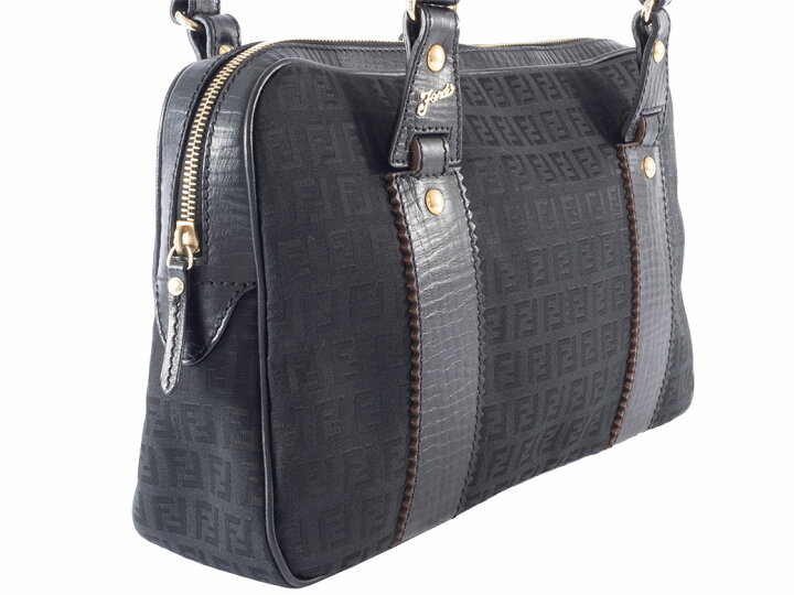 楽天市場】フェンディ FENDI ズッカ バッグ 中古 レザー ブラック