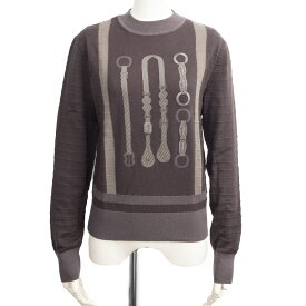 エルメス HERMES ロングスリーブニット コーチング カットソー H5E2654DE ウール100％ マロン・フュザン レディース