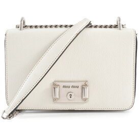 ミュウミュウ MIU MIU バッグ 中古 マドラス チェーン ショルダーバッグ 5BD153 レザー ホワイト 小さめ