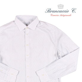 【44】 Brancaccio ブランカッチャ 長袖シャツ BN57301 3XLサイズ相当 メンズ ホワイト 白 コットン 刺繍 カジュアルシャツ 大きいサイズ 並行輸入品 ラッピング無料 送料無料 A20486 uts2420