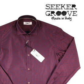 SEEKER GROOVE シーカーグルーブ 長袖シャツ 426/P メンズ レッド 赤 コットン カジュアルシャツ イタリア製 並行輸入品 ラッピング無料 送料無料 21023 uts2420