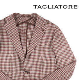 【50】 TAGLIATORE タリアトーレ ジャケット 1SMC22D XLサイズ相当 メンズ 春夏 ベージュ チェック ウール シルク混 アウター トップス イタリア製 並行輸入品 ラッピング無料 送料無料 S21661