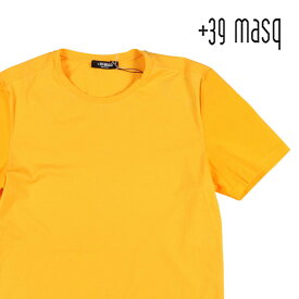 +39 masq マスク Uネック半袖Tシャツ T7004 メンズ 春夏 イエロー 黄 コットン トップス イタリア製 並行輸入品 ラッピング無料 送料無料 22770yl