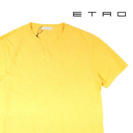 【S】 ETRO エトロ Uネック半袖Tシャツ 1Y020 Mサイズ相当 メンズ イエロー 黄 ペイズリー コットン トップス イタリア製 並行輸入品 ラッピング無料 送料無料 A23057 uts2410
