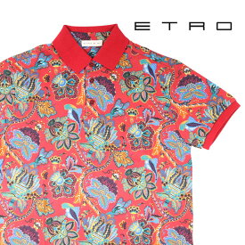 ETRO エトロ 半袖ポロシャツ 1Y800-4057 メンズ レッド 赤 花柄 コットン トップス イタリア製 並行輸入品 ラッピング無料 送料無料 23072rd