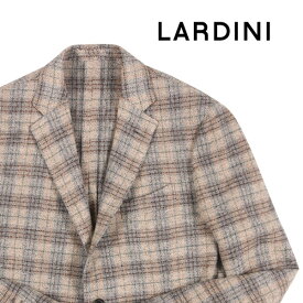【54】 LARDINI ラルディーニ ジャケット AS22528AE 2XLサイズ相当 メンズ 秋冬 ベージュ チェック ヴァージンウール アウター トップス 大きいサイズ イタリア製 並行輸入品 ラッピング無料 送料無料 W22495 uts2420