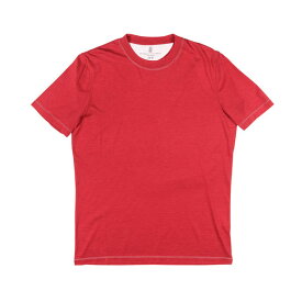 【M】 BRUNELLO CUCINELLI ブルネロクチネリ Uネック半袖Tシャツ MTS467453 Lサイズ相当 メンズ 春夏 レッド 赤 シルク シルク混 トップス イタリア製 並行輸入品 ラッピング無料 送料無料 S25603