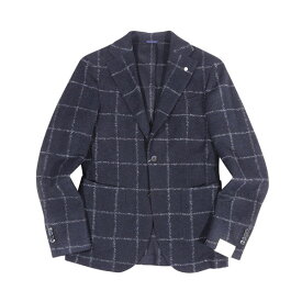 【46】 L.B.M.1911 エルビーエム ジャケット 2865 Mサイズ相当 秋冬 ネイビー 紺 チェック アクリル アウター トップス イタリア製 並行輸入品 ラッピング無料 送料無料 W30585