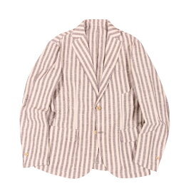 【お買い物マラソン】 【50】 OUTFIT アウトフィット ジャケット OF1S2S1G013/434 XLサイズ相当 春夏 ベージュ ストライプ 麻・リネン リネン混 アウター トップス イタリア製 並行輸入品 ラッピング無料 送料無料 S31616