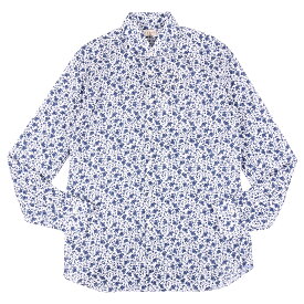 【41】 XACUS ザカス 長袖シャツ 748ML ホワイト 白 花柄 コットン 並行輸入品 ラッピング無料 送料無料 34816-41