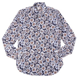【40】 DEL SIENA デル シエナ 長袖シャツ FD24 4468 30 ネイビー 紺 花柄 コットン 並行輸入品 ラッピング無料 送料無料 34829-40