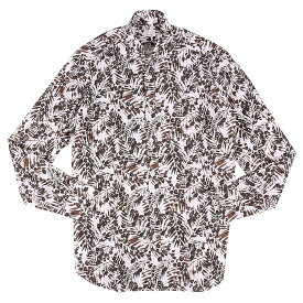 【39】 CALIBAN カリバン 長袖シャツ 1QI9 CUUFRI ホワイト 白 ボタニカル 麻・リネン リネン混 並行輸入品 ラッピング無料 送料無料 34858-39