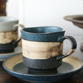 珈琲碗皿　空色/紺色　美濃焼　コーヒーカップ　ソーサー　マグカップ　マグ　和食器　青い食器ティーカップ
