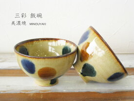 三彩　飯碗　美濃焼　ご飯茶碗 和食器 お茶碗 大きめお茶碗 おしゃれ茶碗 ごはん茶碗 お碗　ラッピング無料
