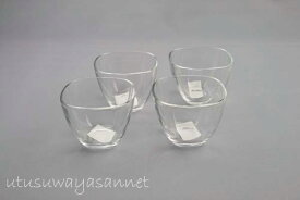 ガラス豆鉢 プレーンスクエア 豆鉢4個セット ガラスボウル ガラス食器 日本製 小鉢 おうちカフェに