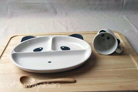 パンダ 仕切り ランチプレート＆マグ2点 食器セット ベビーや子どもに！日本製 美濃焼 ぱんだ（子供食器）出産祝い 誕生祝い 入園祝い 箱入り