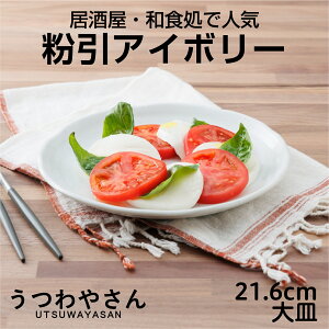 粉引アイボリー プレートL 21.6cm 7寸皿 日本製 美濃焼 和食器 ディナープレート