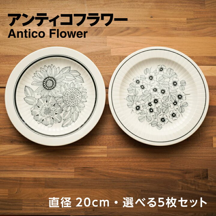 楽天市場】ケーキ皿5枚 皿 食器セット 送料無料 20cm アンティコ 