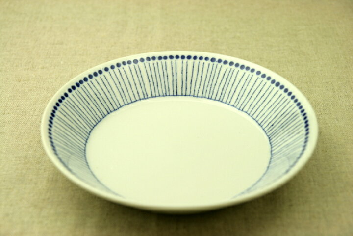 楽天市場】蒼十草（そうとくさ）21cm深皿 青と白の反らし型6.3深皿 