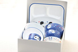 ベビー食器7点セット ハグミー パンダ 日本製 離乳食 お食い初め 送料無料 ぱんだ 赤ちゃん 出産祝い 誕生祝い 入園祝い 山中漆器 子供食器セット ギフトセット 樹脂製 動物 アニマル 箱入り
