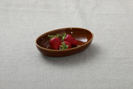 アメ色 オーバル楕円ボウルS サラダやおかずにぴったりの可愛いサイズ 日本製のナチュラル陶器でお子様とほっこりおうちカフェ