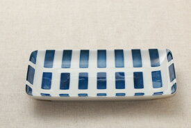 焼き物皿 長角皿 コバルト リピート 藍色 日本製 美濃焼 和食器 お魚皿 長方形プレート 長皿 おしゃれ カフェ食器