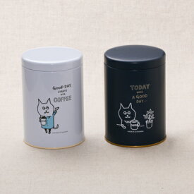 ネコ コーヒー キャニスター 2個セット ホワイト/ネイビー 猫 ファボリ サードキャット ねこ 保存容器 日本製 ストッカー キャニスター スチール缶 コーヒー豆 保存 ギフト 茶筒 紅茶 母の日